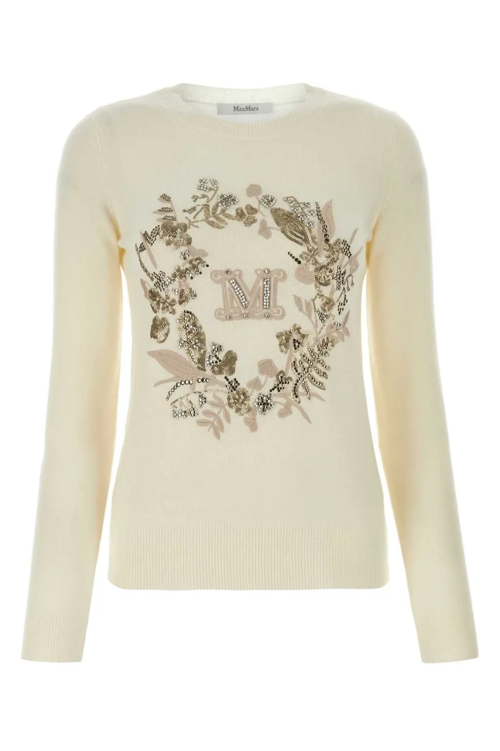 Max Mara Logo Embellished Crewneck Jumper
