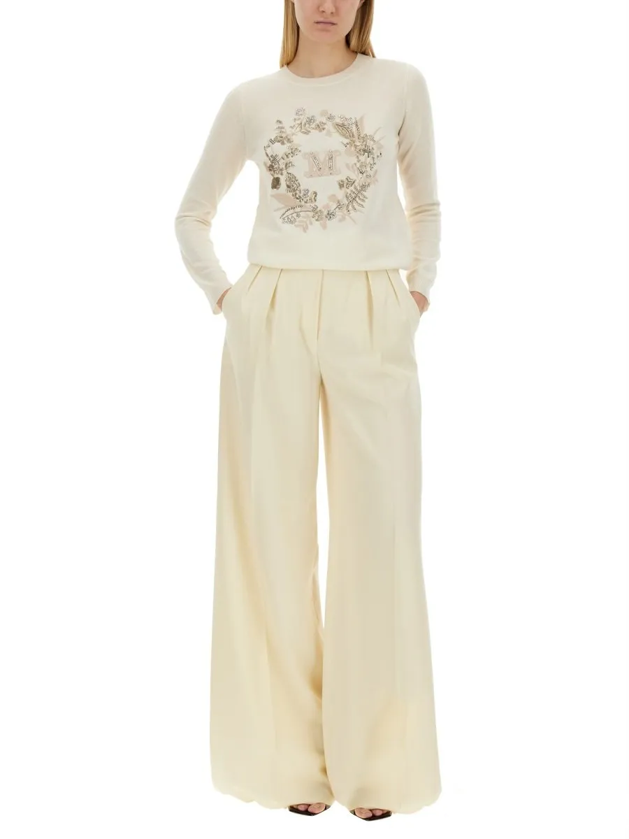 Max Mara Logo Embellished Crewneck Jumper