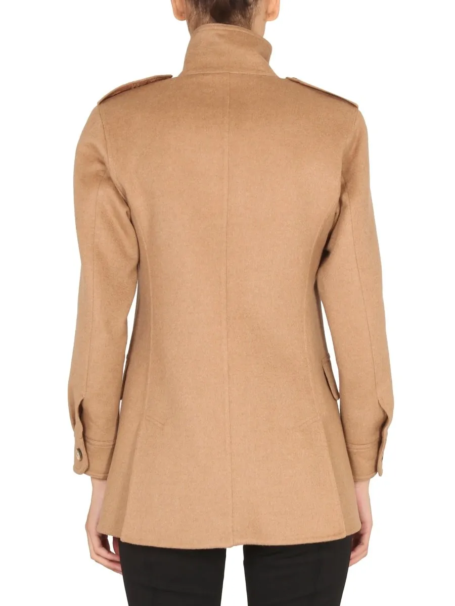 Max Mara Buttoned High Neck Jacket