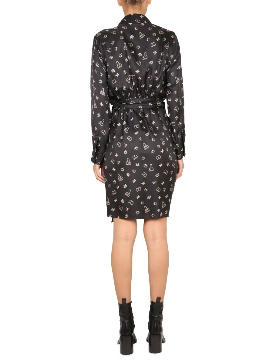 Max Mara All-Over Patterned Long-Sleeved Dress