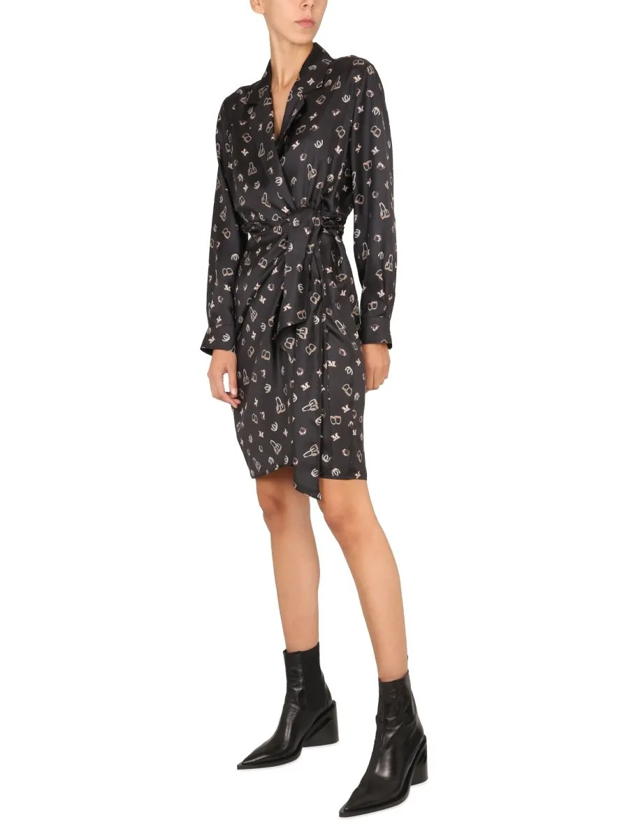Max Mara All-Over Patterned Long-Sleeved Dress