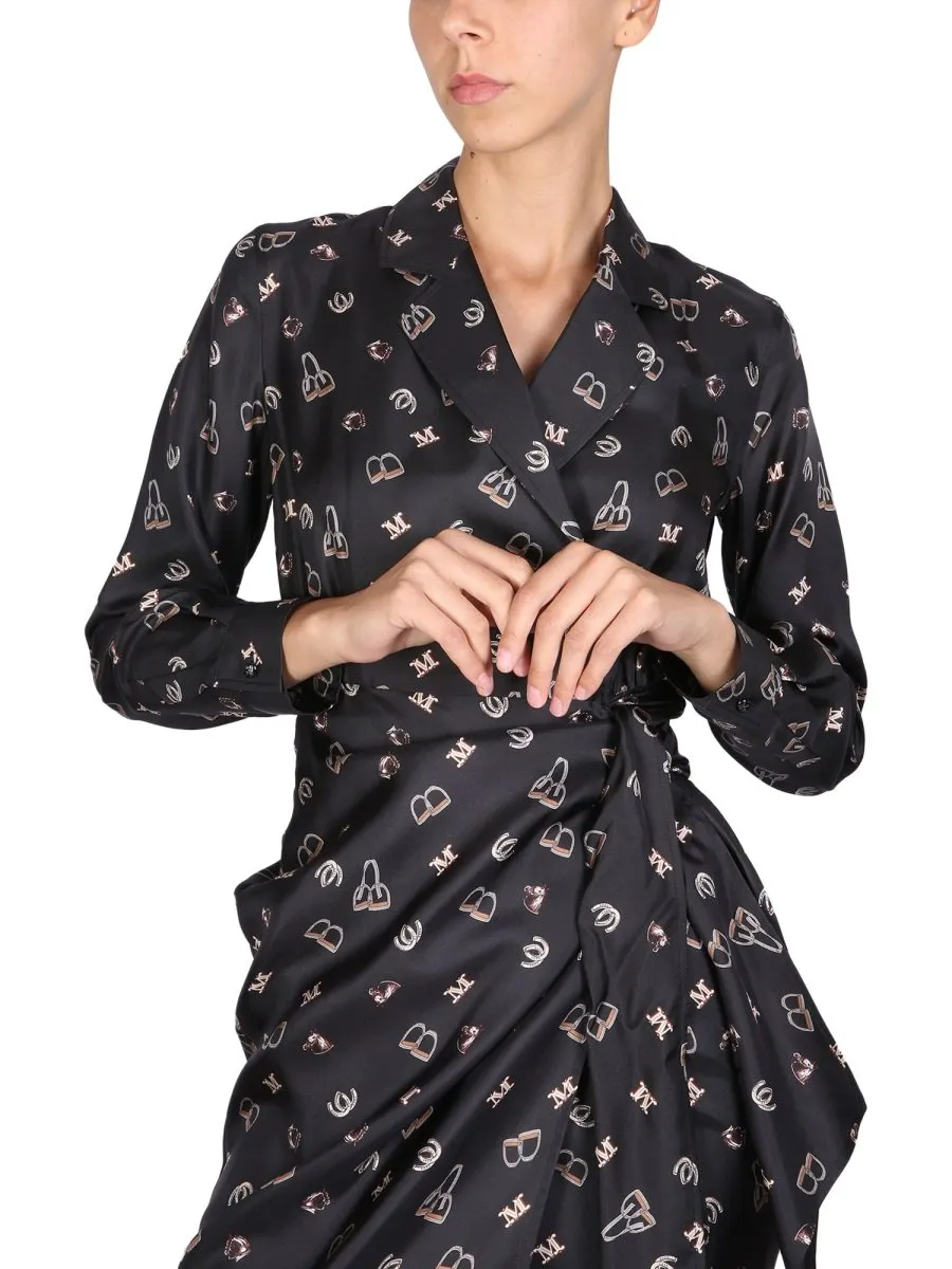 Max Mara All-Over Patterned Long-Sleeved Dress