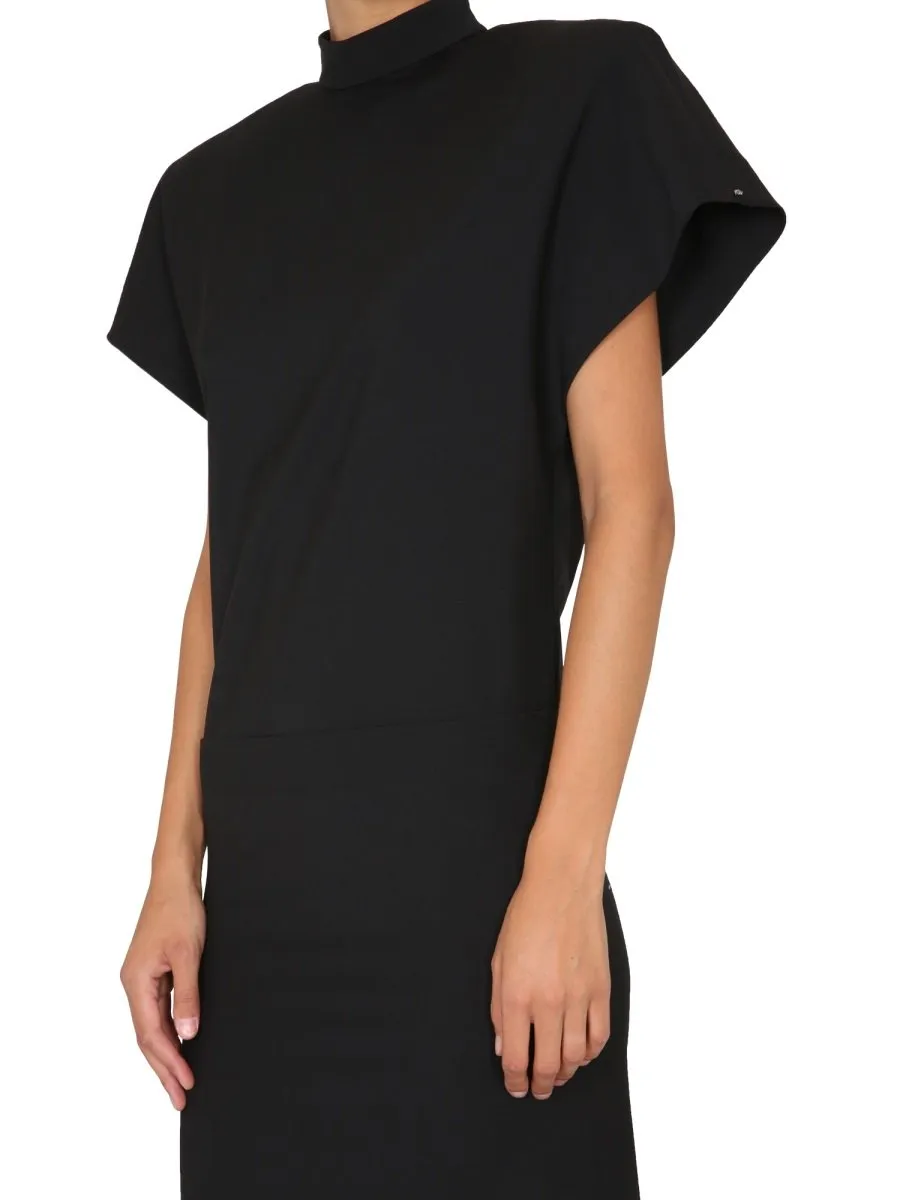Sportmax Mock Neck Short-Sleeved Dress