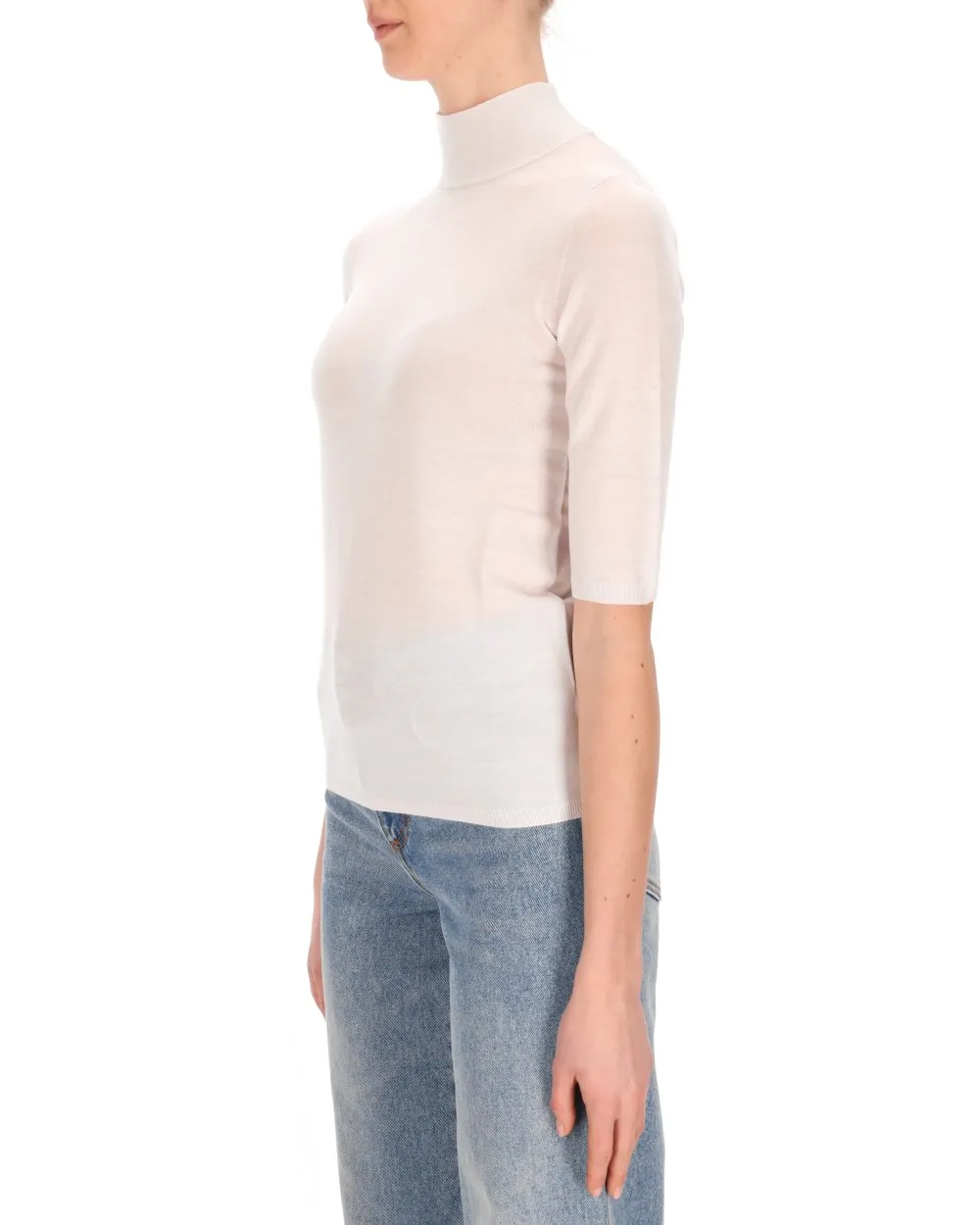 Max Mara High Neck Half-Sleeved Top