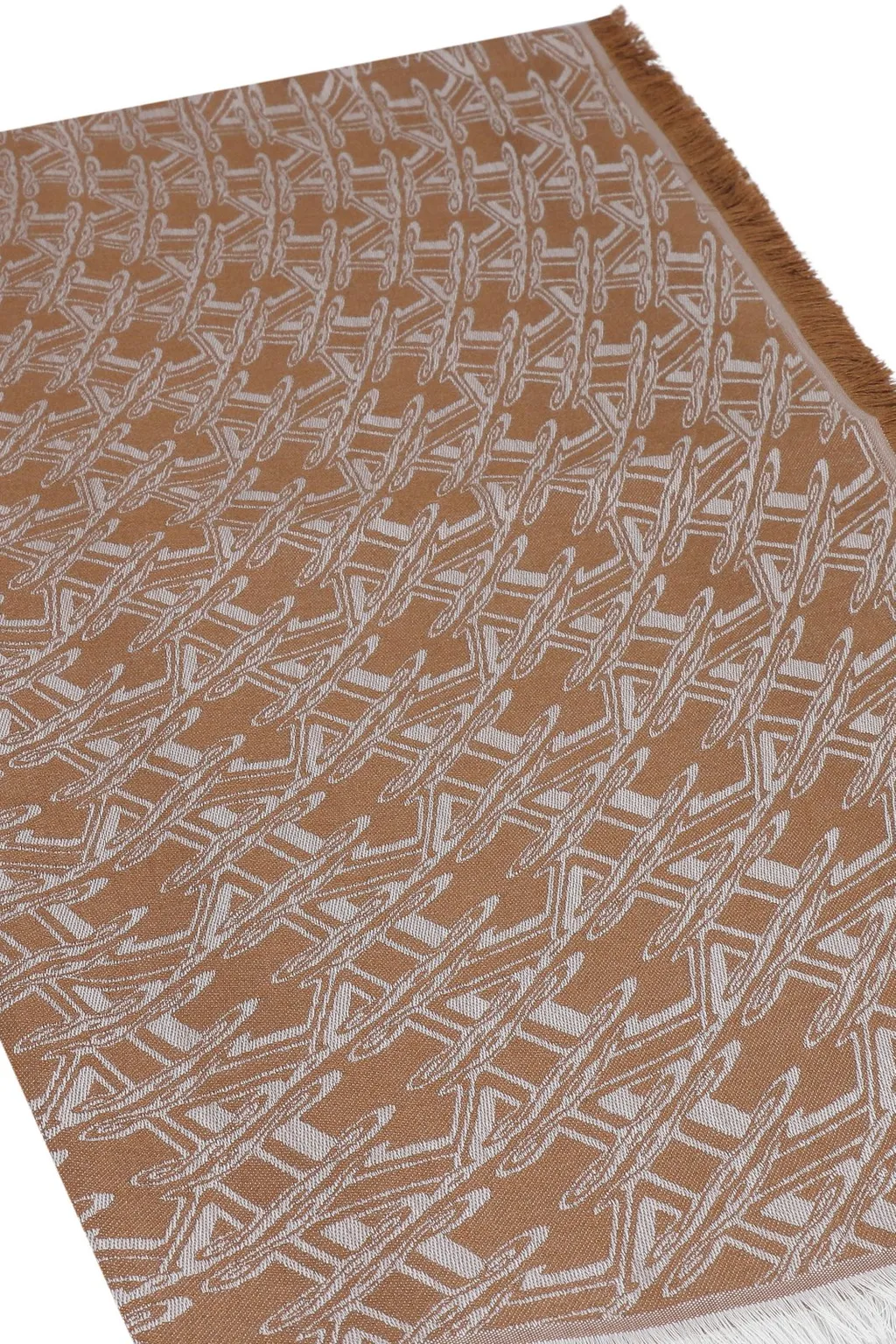 Max Mara Optical-Effect Jacquard Frayed Edge Shawl
