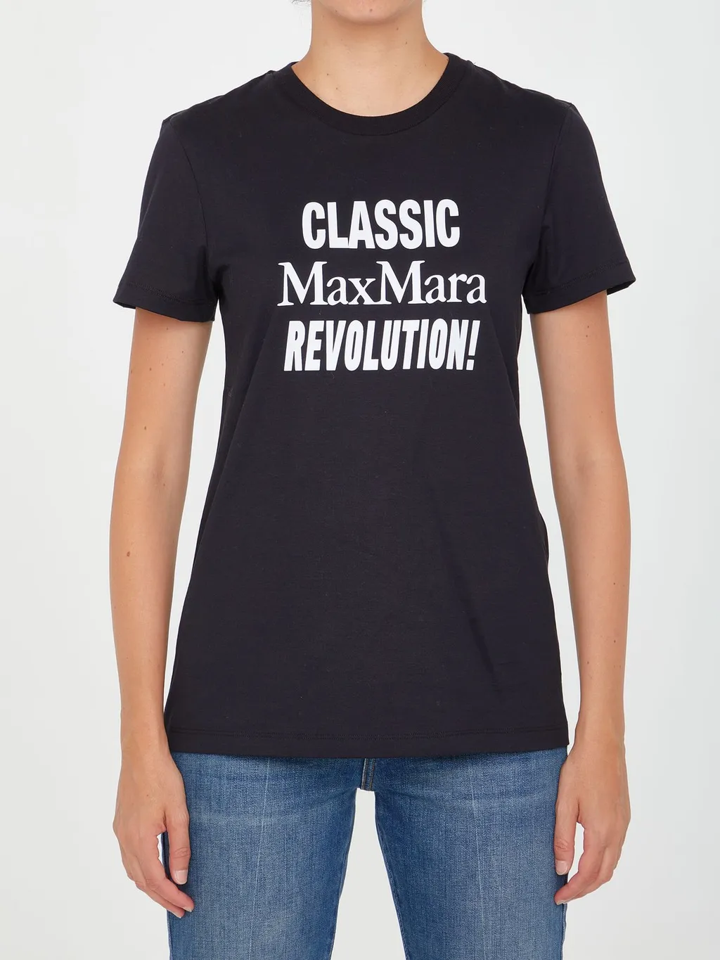 Max Mara Slogan Printed Crewneck T-Shirt