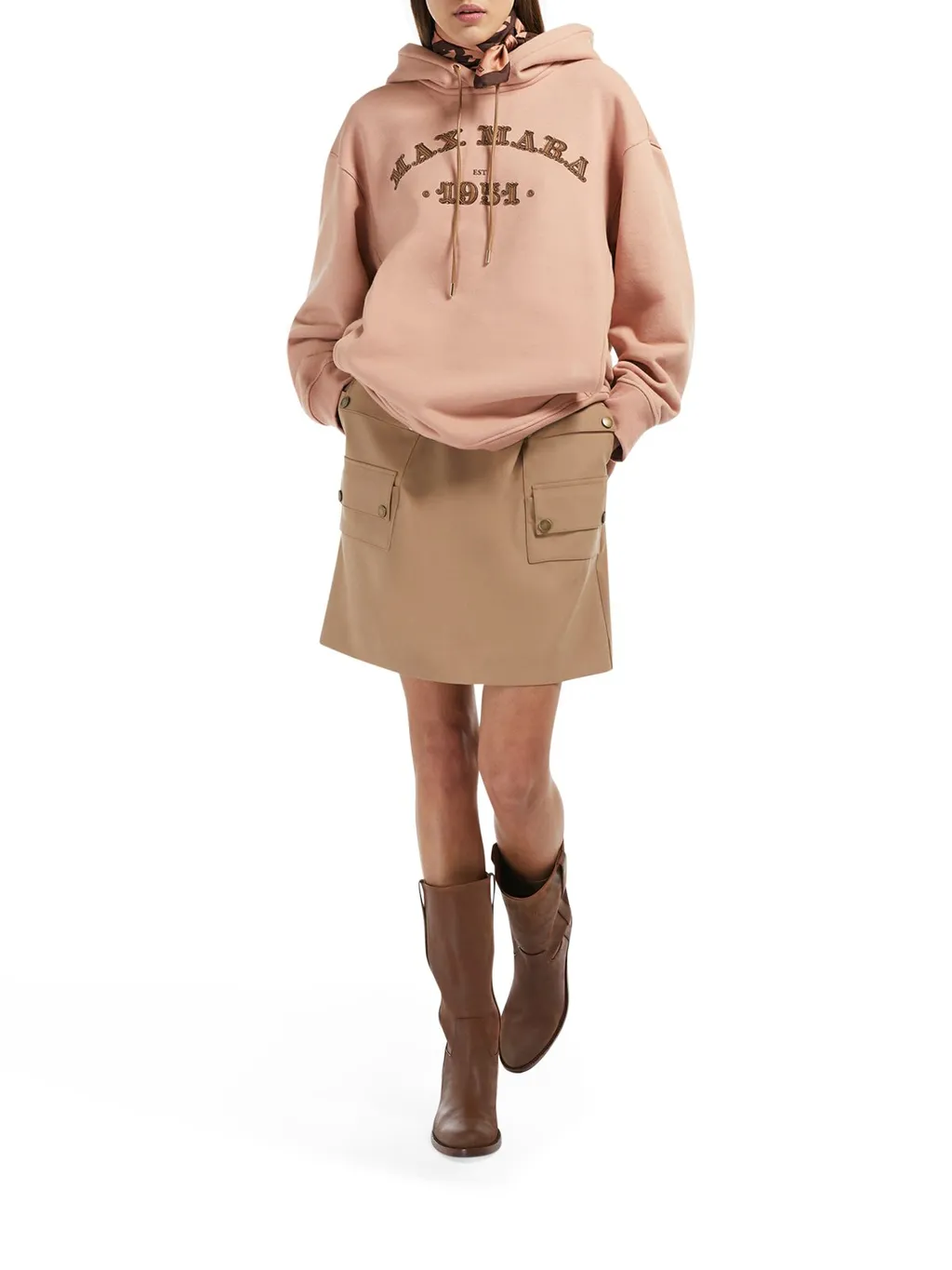Max Mara Logo Embroidered Drawstring Hoodie
