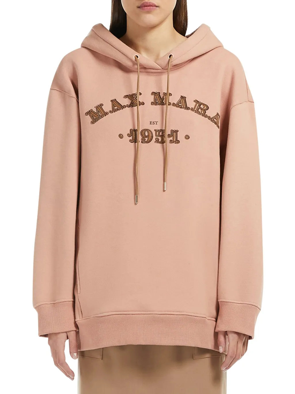 Max Mara Logo Embroidered Drawstring Hoodie