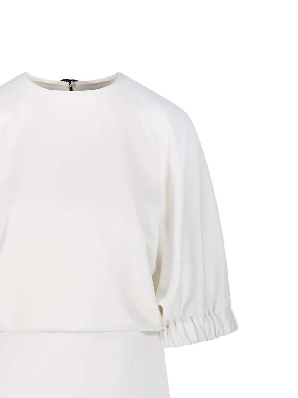 Max Mara Pianoforte Rum Crewneck Bow Detailed Dress