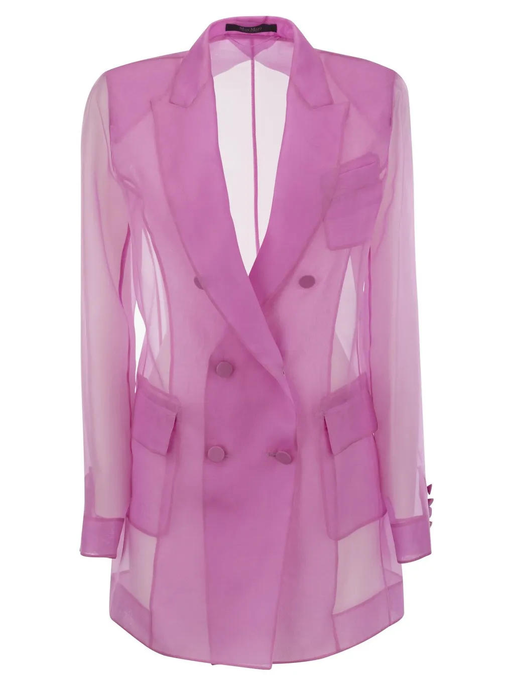 Max Mara Pianoforte Negra Double-Breasted Sheer Blazer
