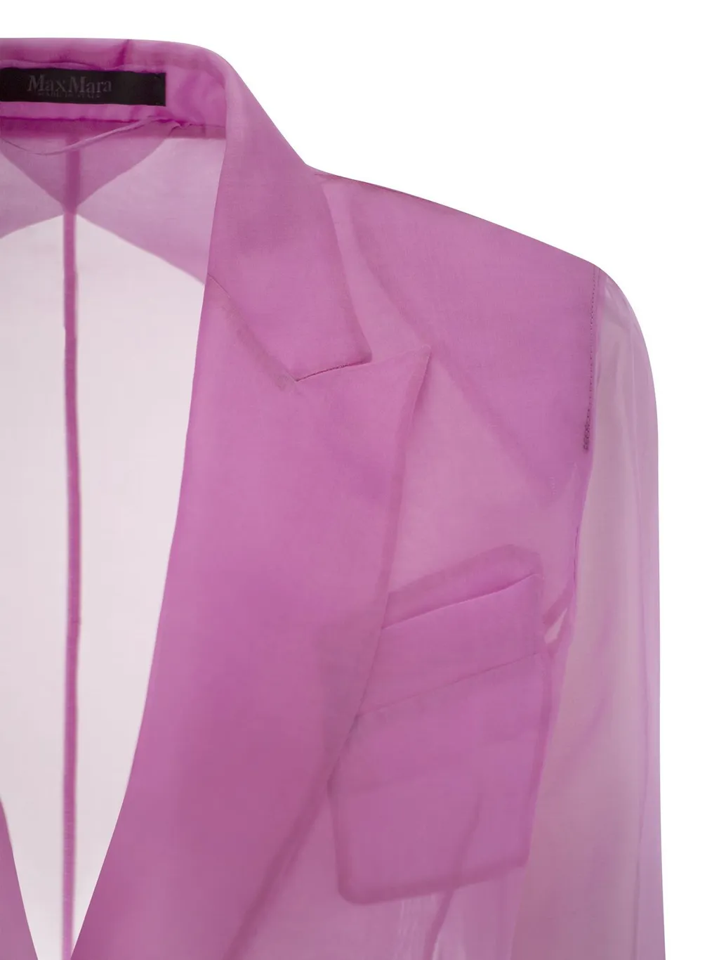 Max Mara Pianoforte Negra Double-Breasted Sheer Blazer