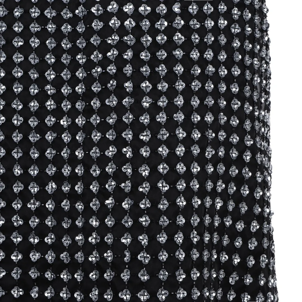 Max Mara Pianoforte All-Over Embellished V-Neck Dress