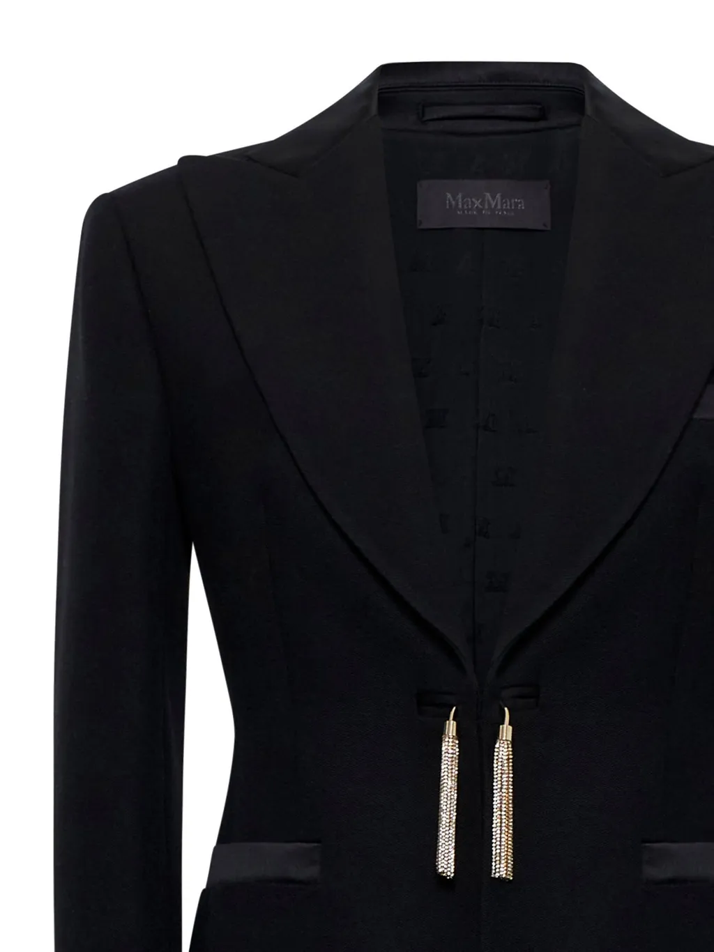 Max Mara Pianoforte Tassel Detailed Straight Hem Jacket