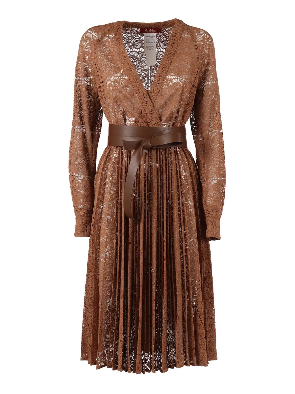 Max Mara Studio V-Neck Pleated Dress
