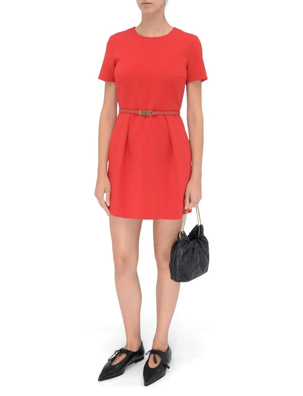 Max Mara Studio Kefalos Short-Sleeved Belted Dress