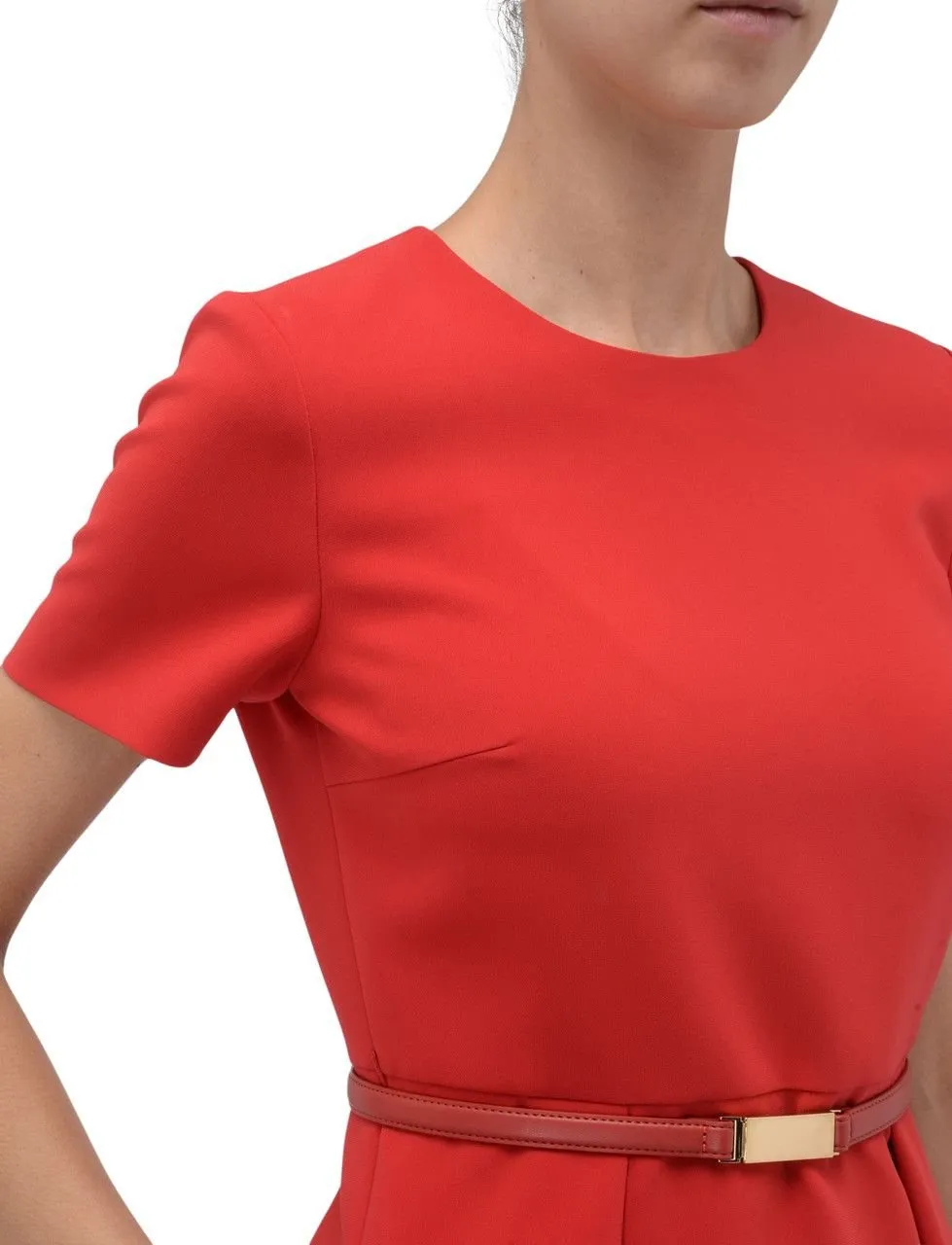 Max Mara Studio Kefalos Short-Sleeved Belted Dress