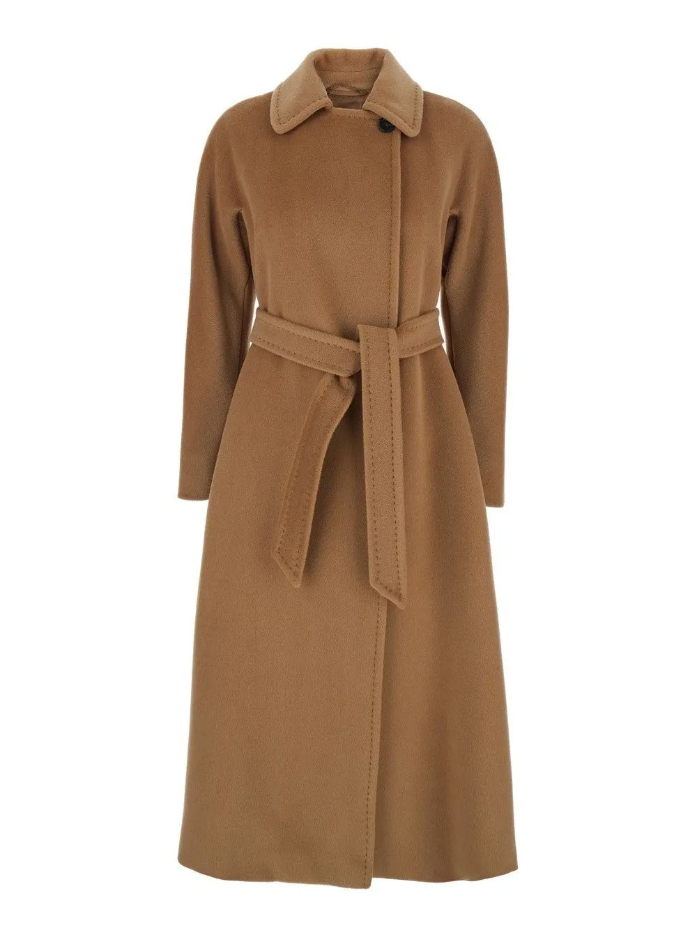 Max Mara Studio Tenzone Tied-Waist Long-Sleeved Coat