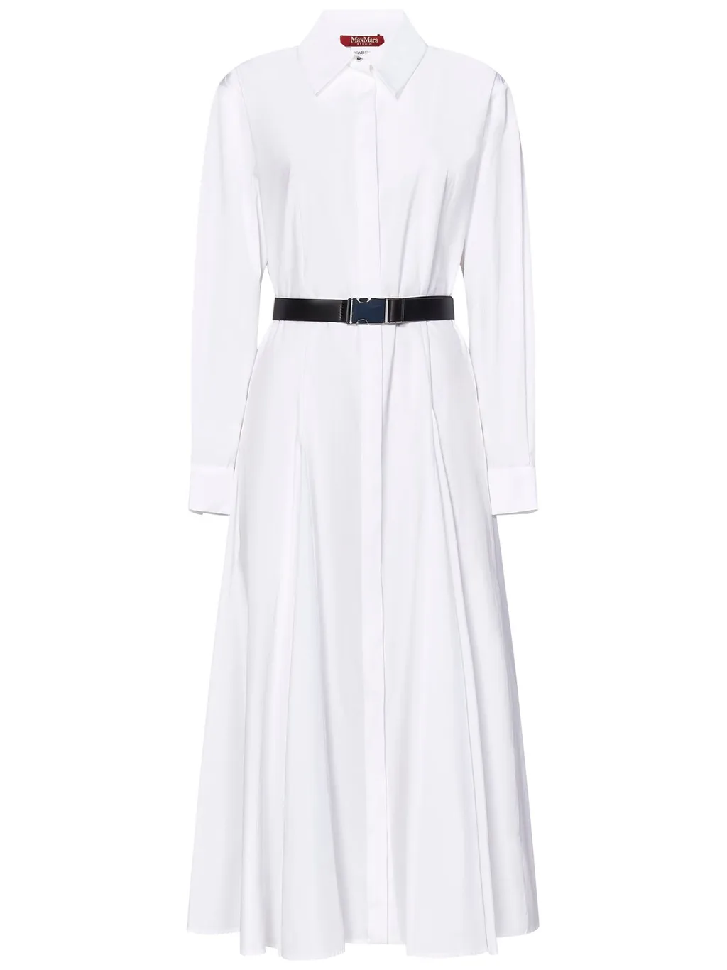 Max Mara Studio Belted Long-Sleeved Chemise Dress