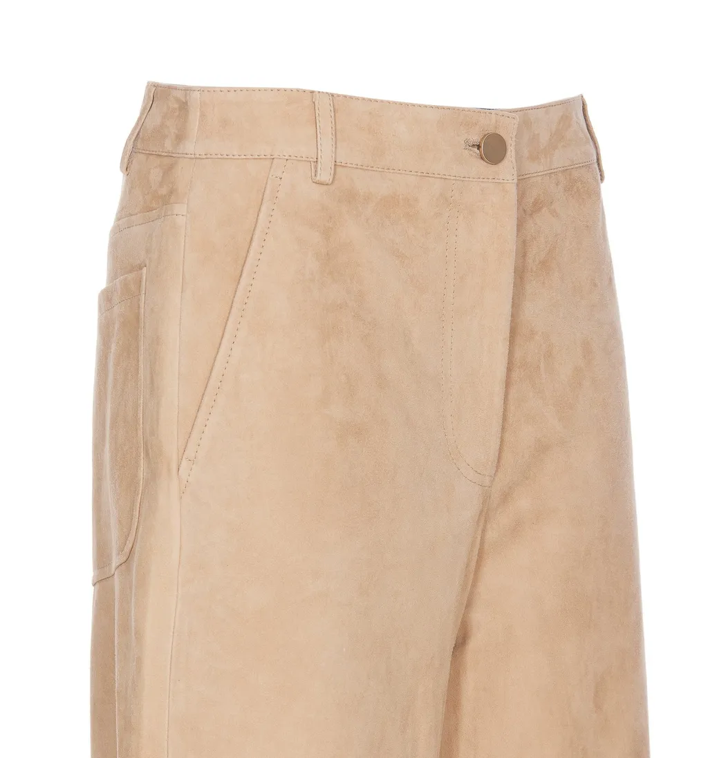 Max Mara Studio Button Detailed Straight Leg Trousers