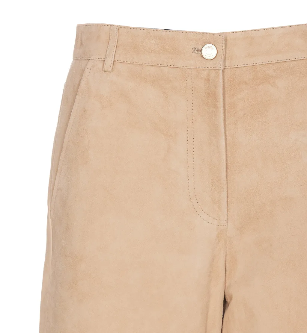 Max Mara Studio Button Detailed Straight Leg Trousers