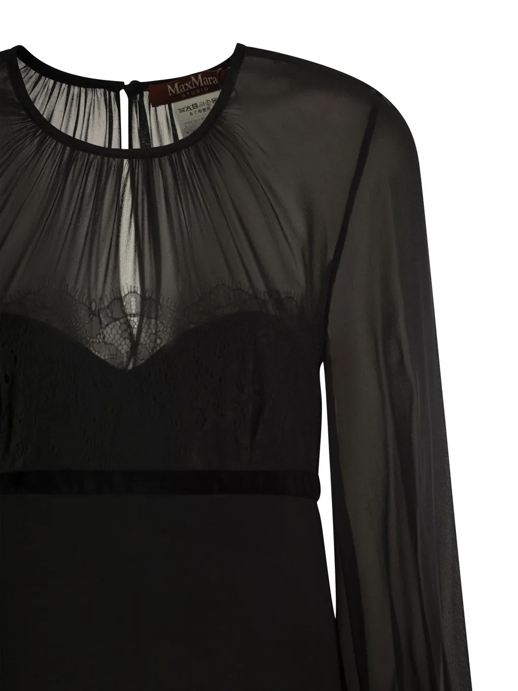 Max Mara Studio Crewneck Long-Sleeved Dress