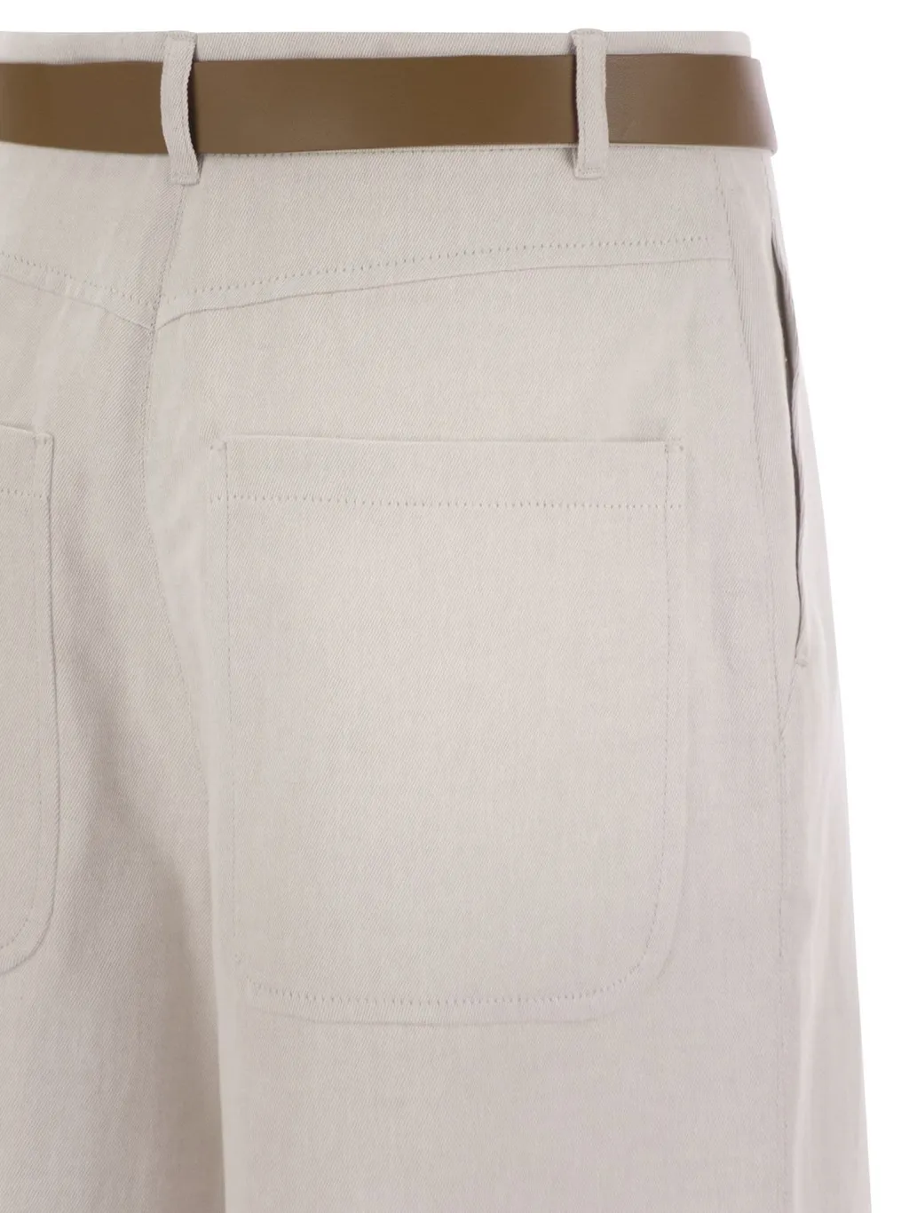 Max Mara Studio Murge Belted Wide Leg Trousers
