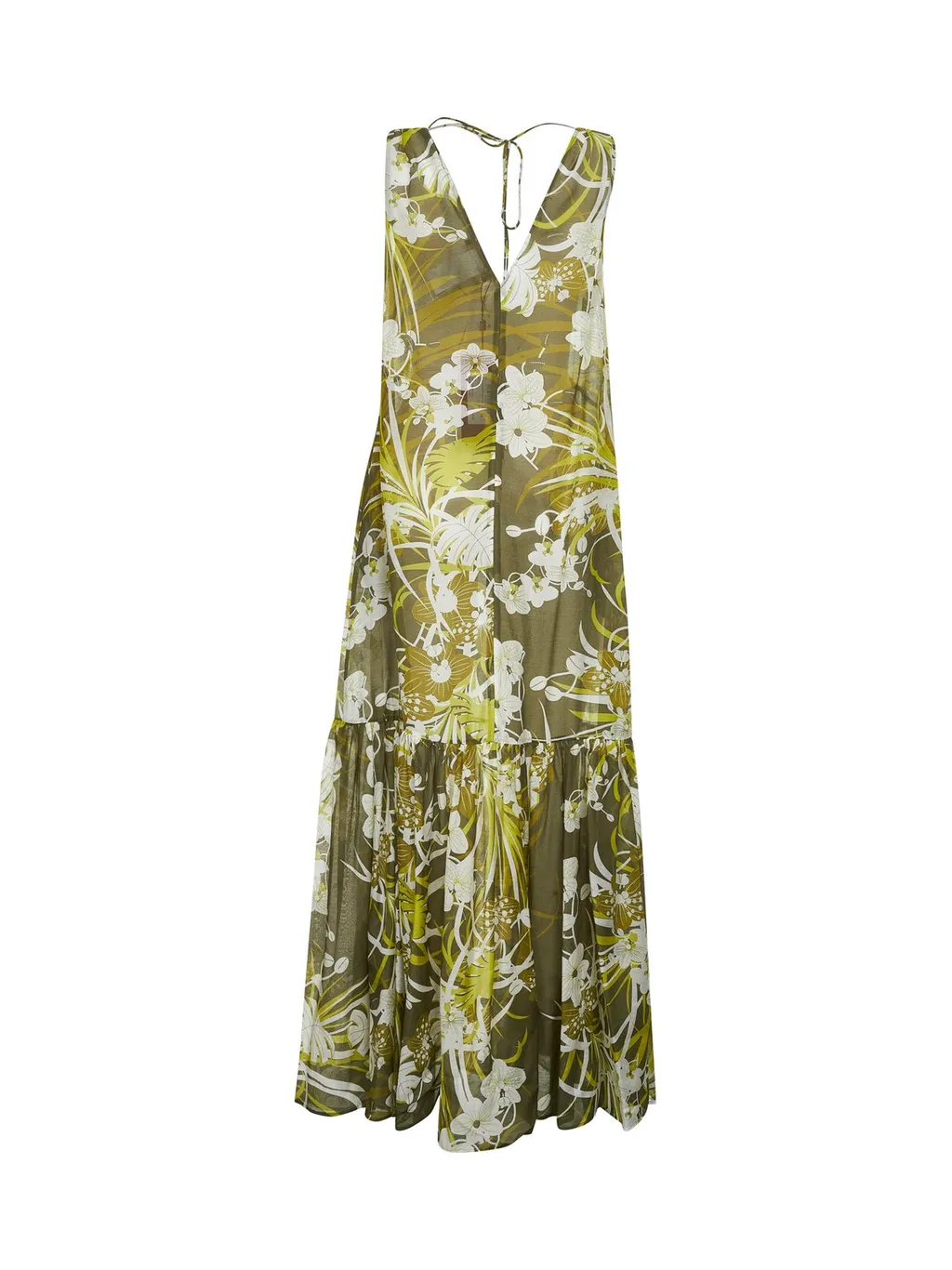 Max Mara Studio Acca Floral Printed V-Neck Dress