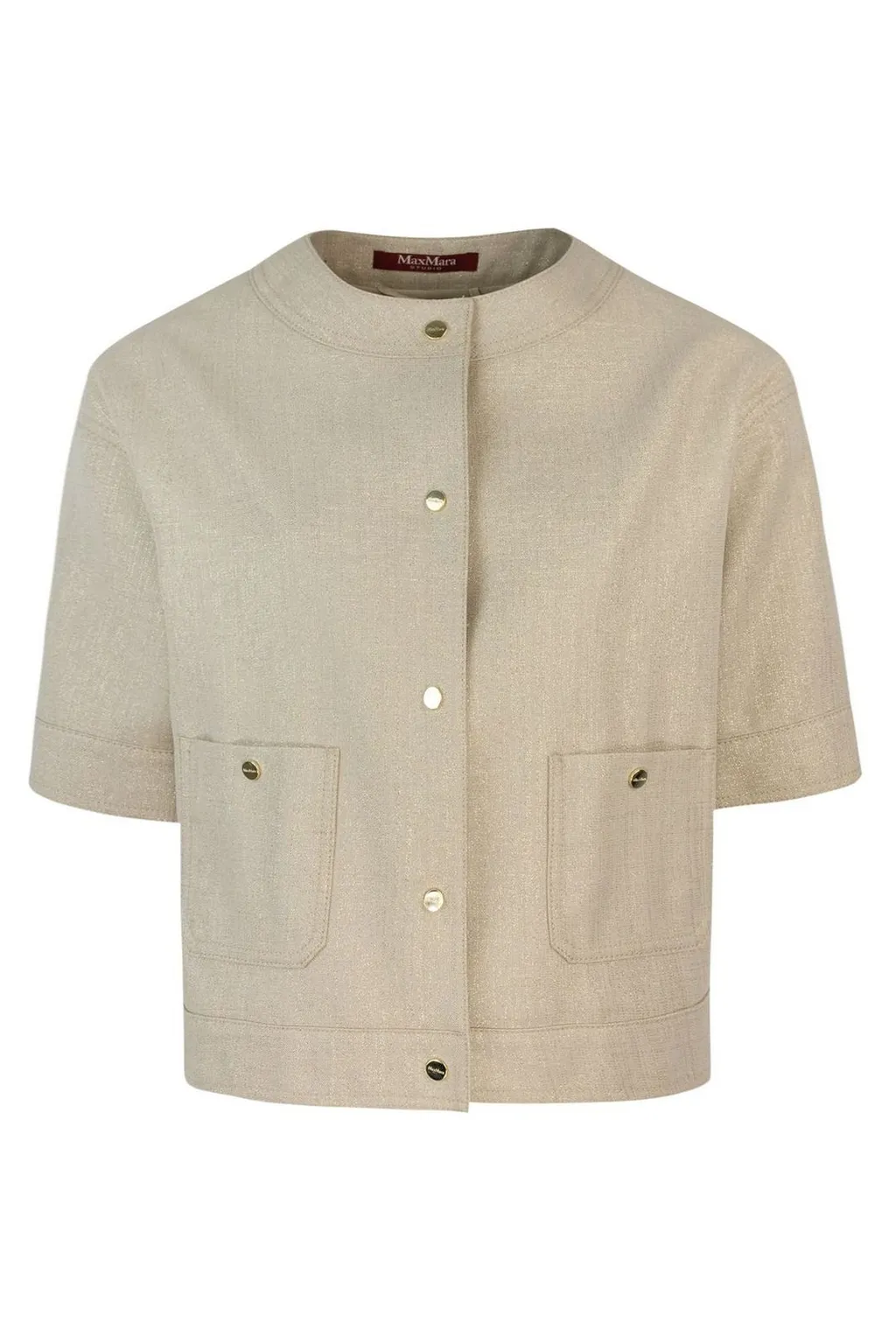 Max Mara Studio Agile Button-Up Crewneck Jacket