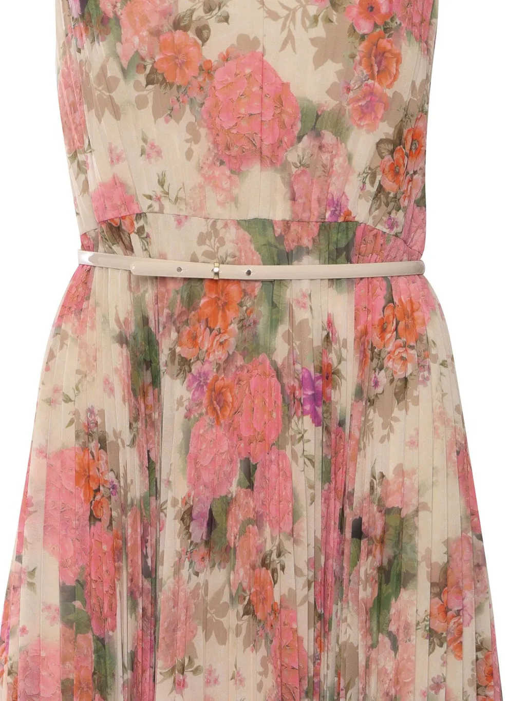 Max Mara Studio Belted Waist Printed Emery Dress