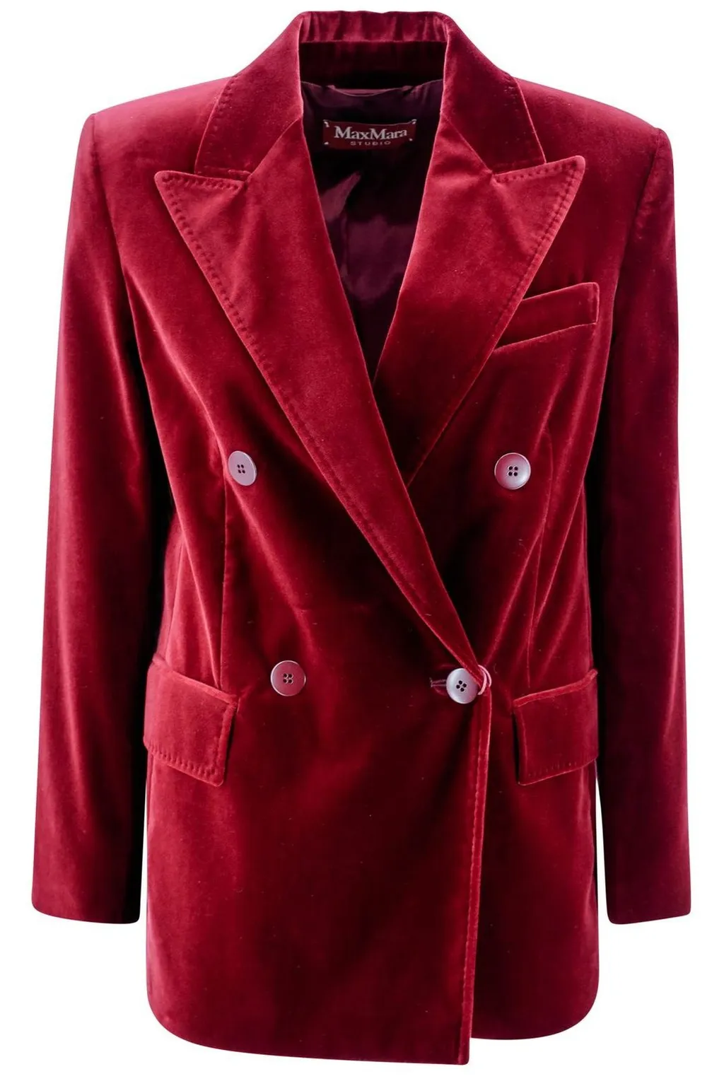 Max Mara Studio Digione Double-Breasted Long-Sleeved Jacket
