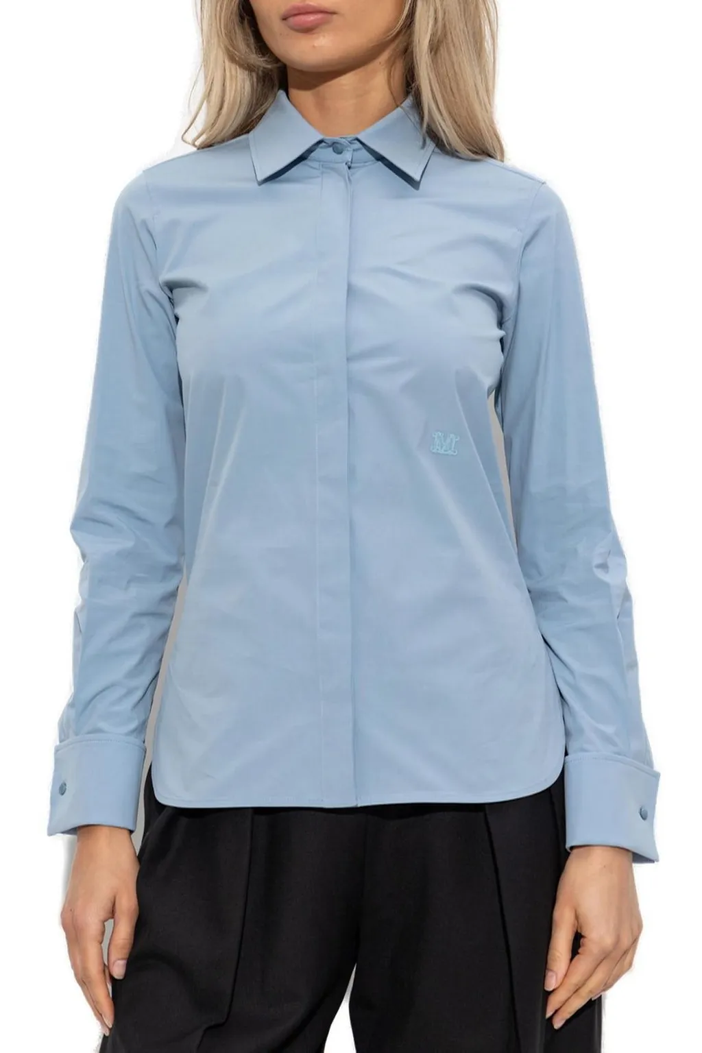 Max Mara Knut Logo Embroidered Button-Up Shirt