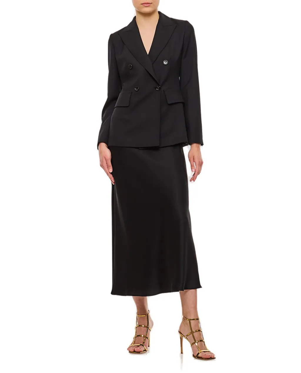 Max Mara Sanna Double-Breasted Long-Sleeved Jacket