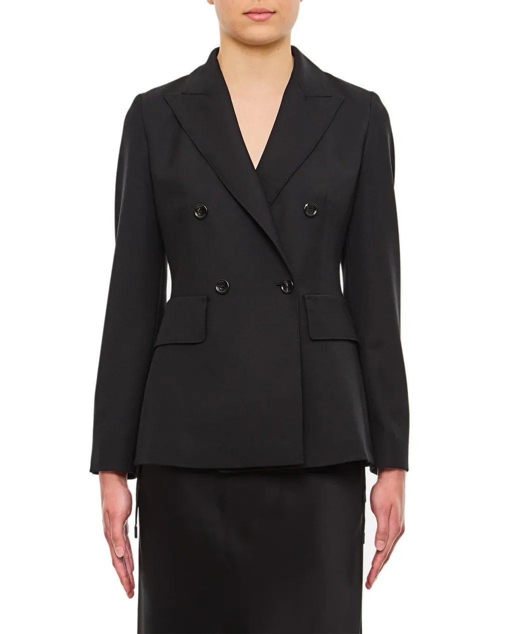 Max Mara Sanna Double-Breasted Long-Sleeved Jacket