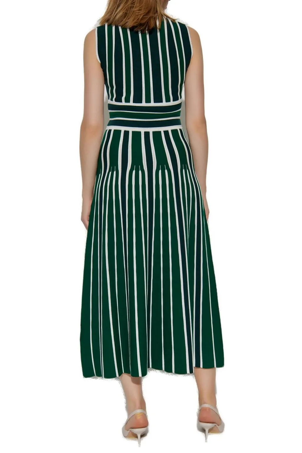 Max Mara Tallone Striped V-Neck Dress