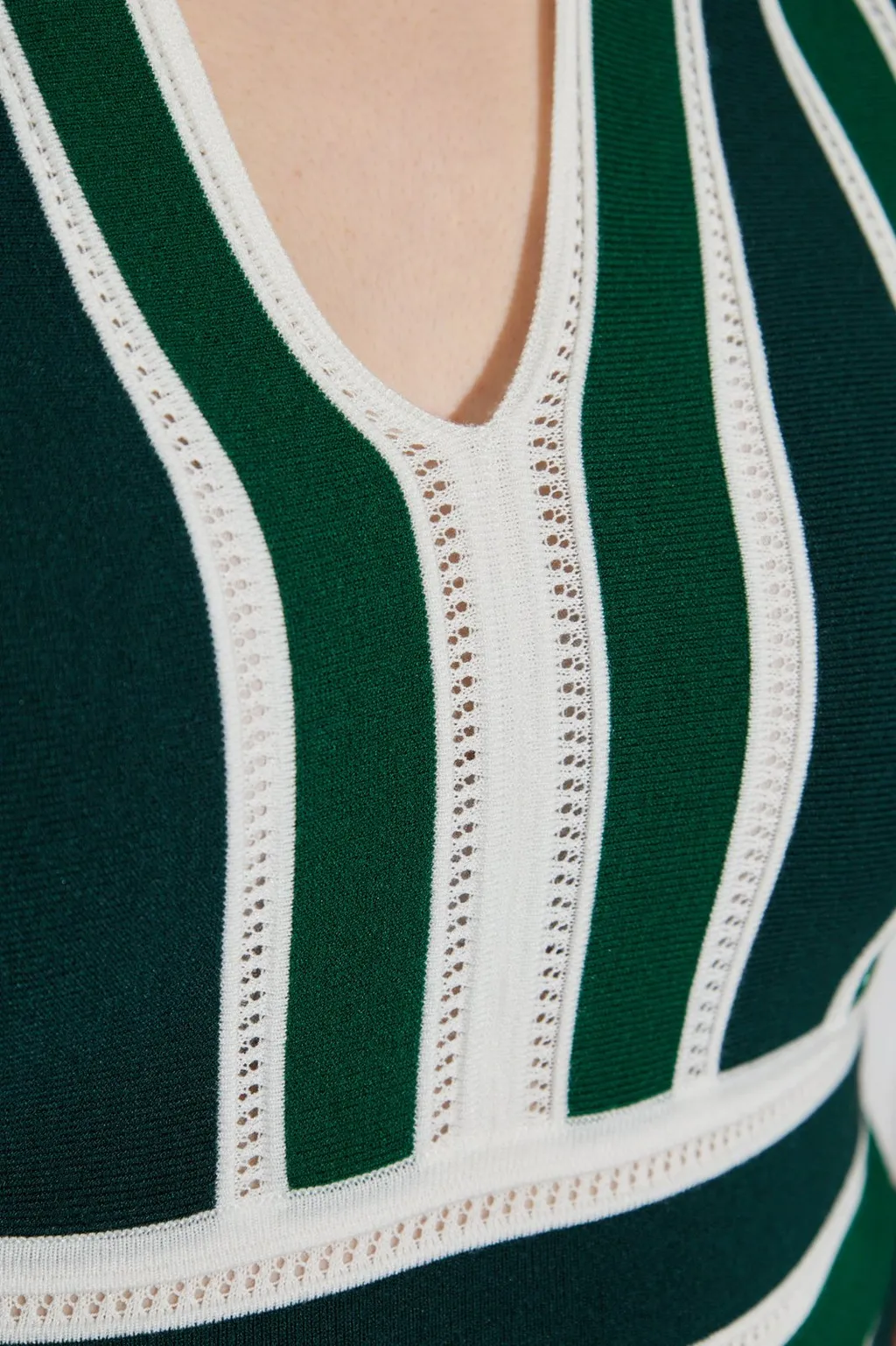 Max Mara Tallone Striped V-Neck Dress