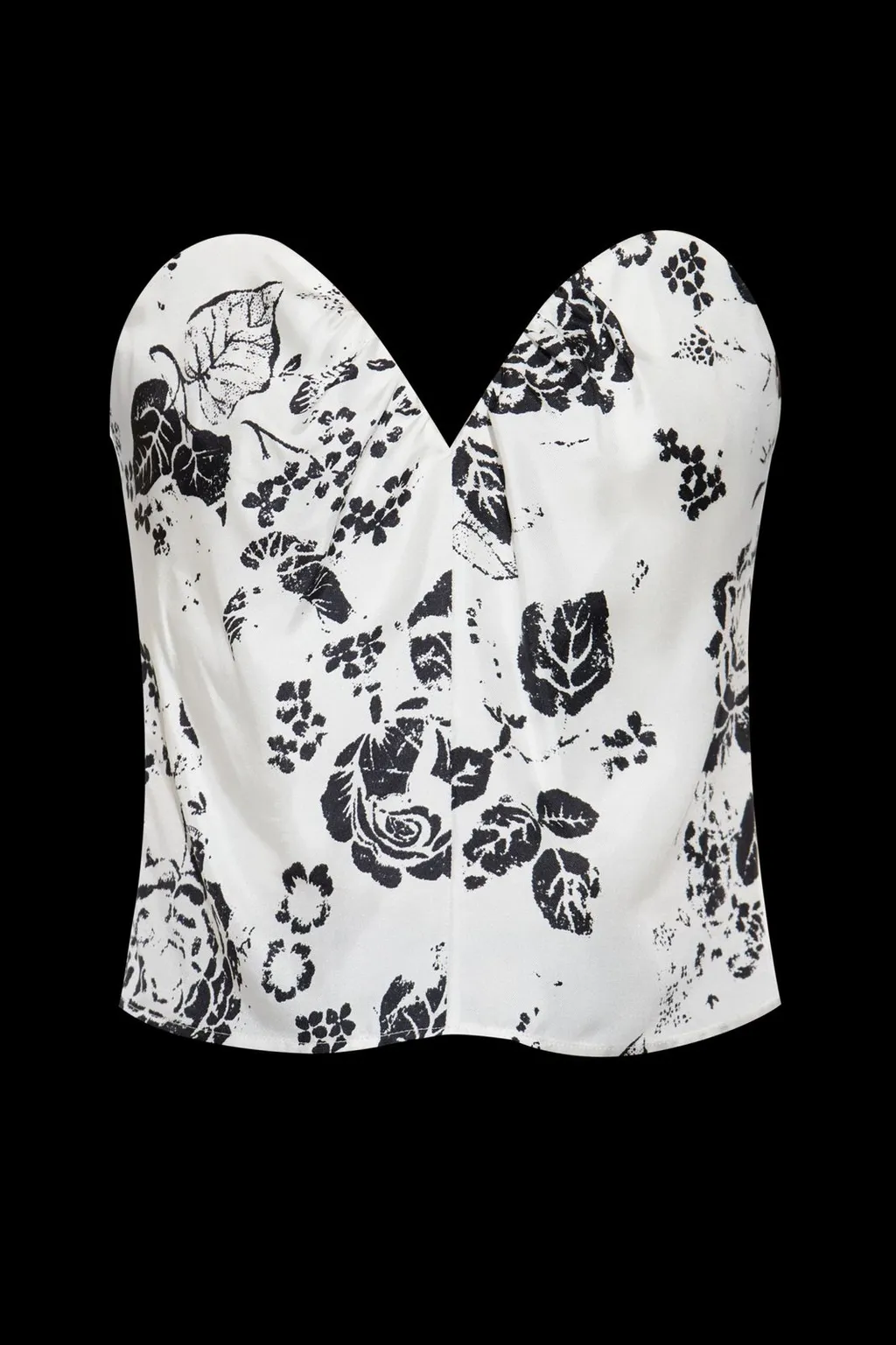Max Mara Palermo Floral Patterned Strapless Top