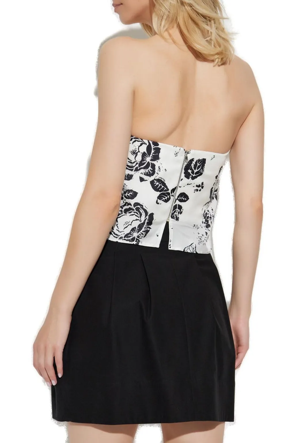 Max Mara Palermo Floral Patterned Strapless Top