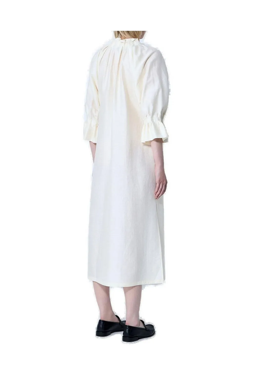 Max Mara Jene Ruffle Detailed Drawstring Dress
