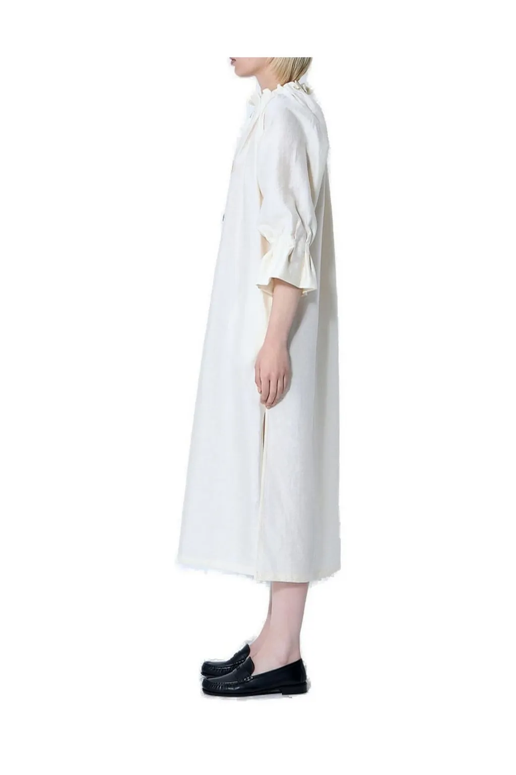 Max Mara Jene Ruffle Detailed Drawstring Dress