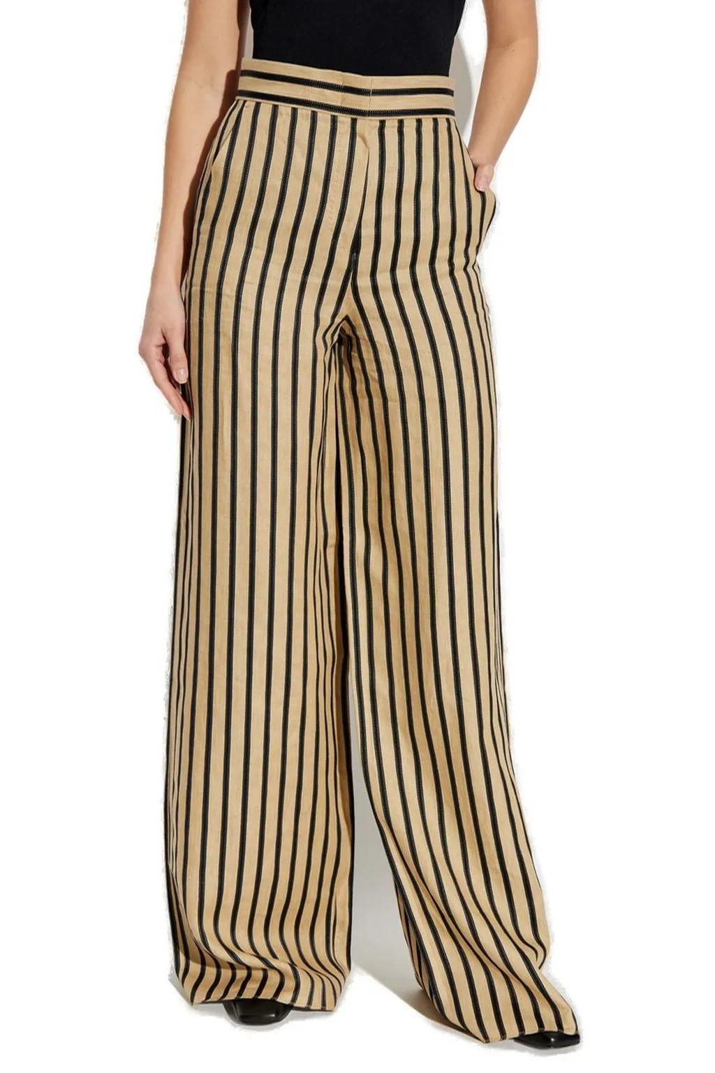 Max Mara Cestino Striped Palazzo Pants