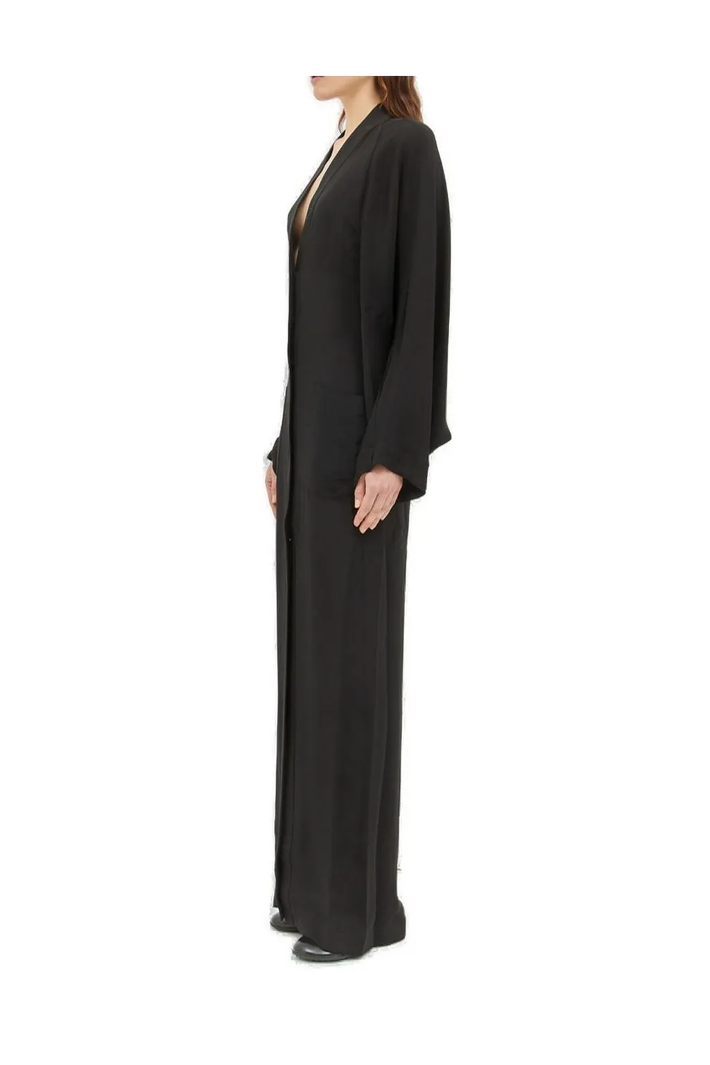 Max Mara V-Neck Long-Sleeved Maxi Dress