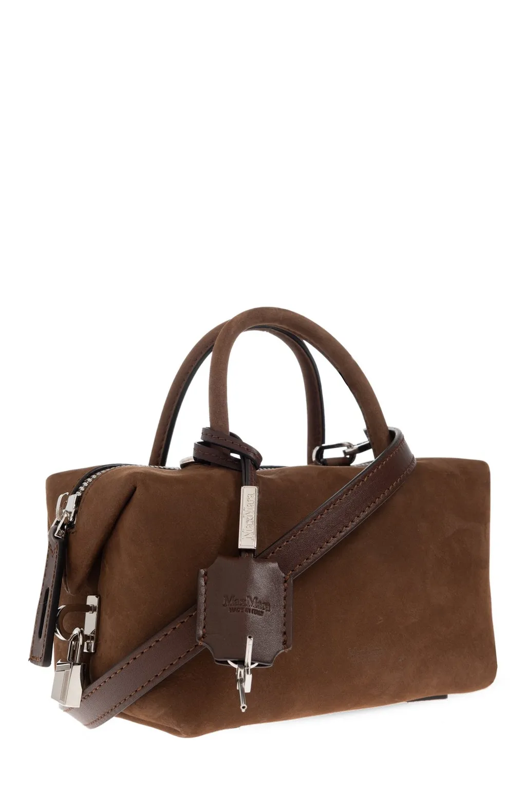 Max Mara Logo Debossed Zip-Up Small Tote Bag