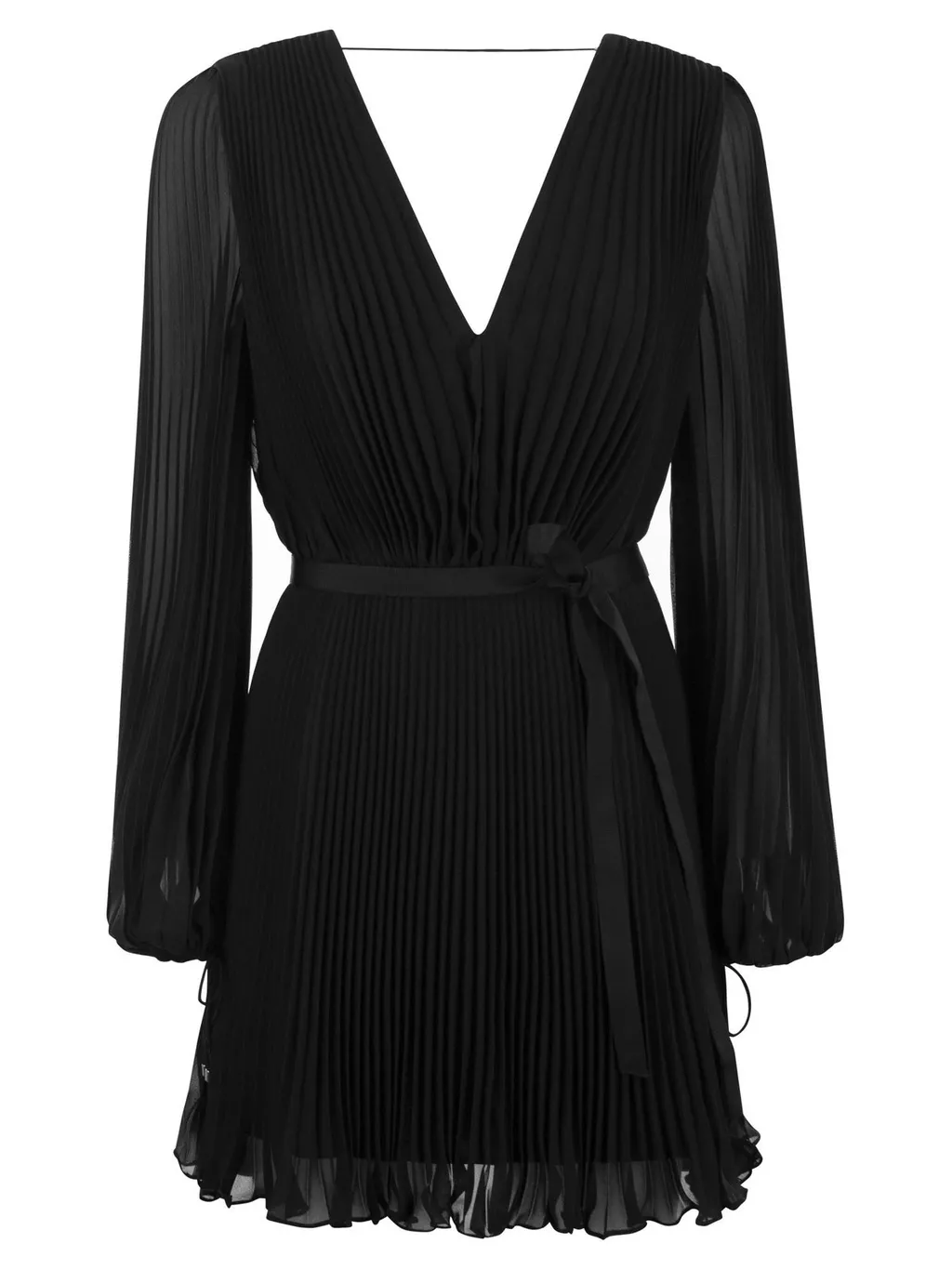Max Mara Visita V-Neck Pleated Mini Dress