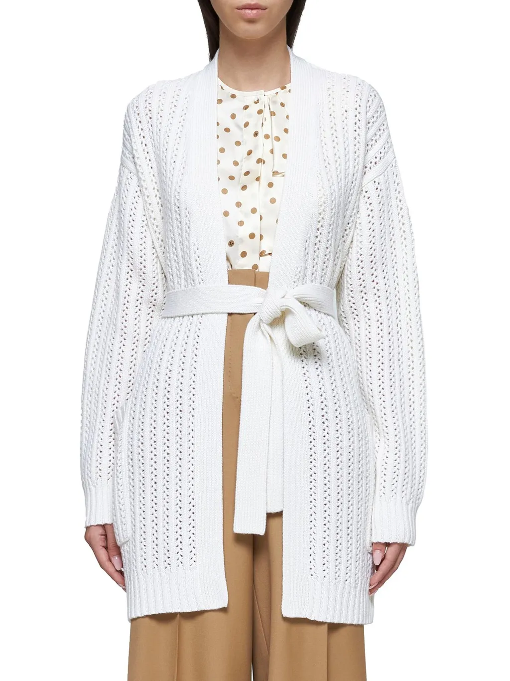 Max Mara Balzac Belted Long-Sleeved Cardigan