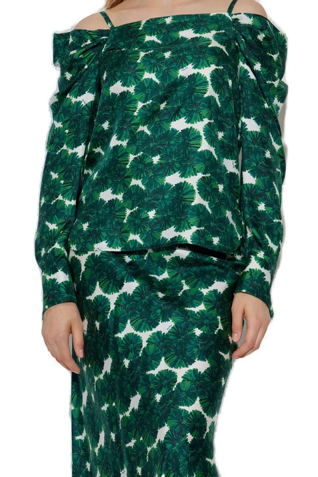 Max Mara Ustica All-Over Patterned Off-Shoulder Top