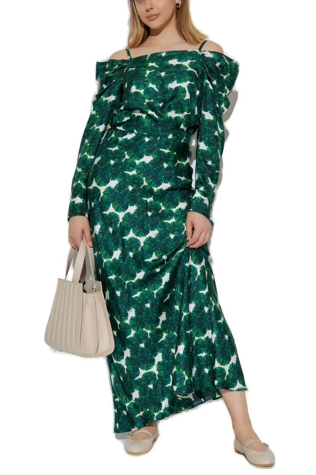 Max Mara Ustica All-Over Patterned Off-Shoulder Top