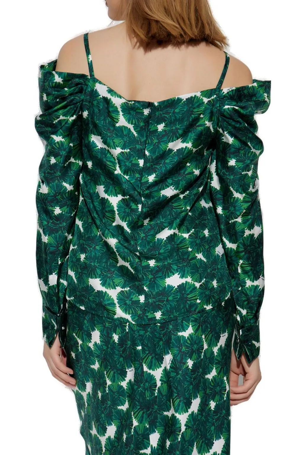 Max Mara Ustica All-Over Patterned Off-Shoulder Top