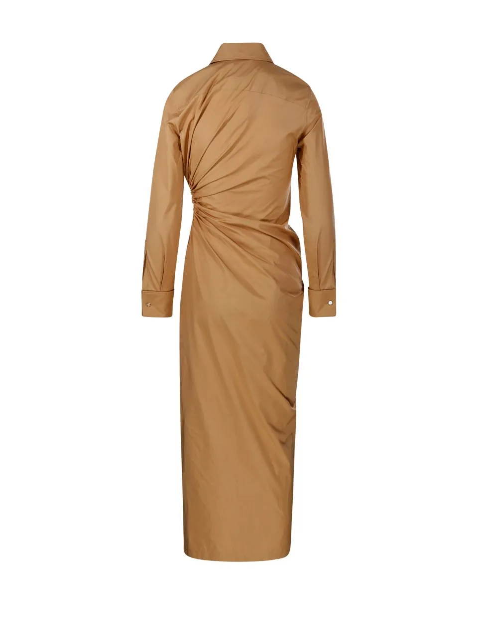 Max Mara Etere Ruched Long-Sleeved Shirt Dress