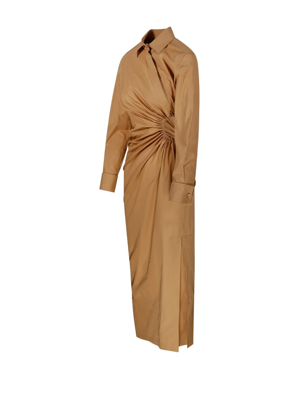 Max Mara Etere Ruched Long-Sleeved Shirt Dress