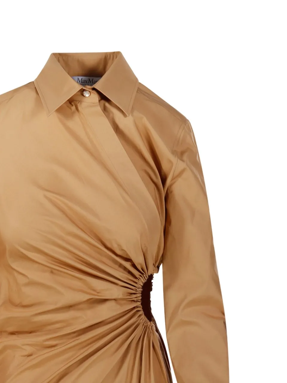 Max Mara Etere Ruched Long-Sleeved Shirt Dress